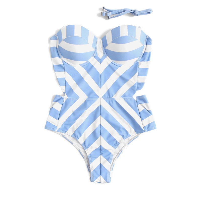 Colrovie Geometric One-Piece Bathing Suit